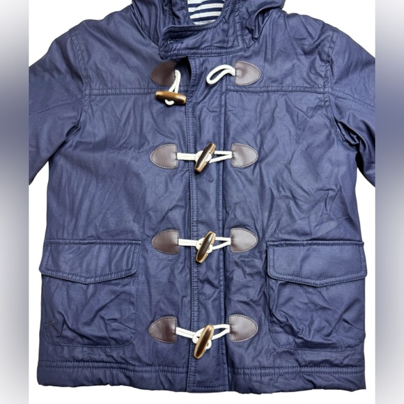 Hanna Andersson Hooded Water Resistant Jacket Girls 5 Navy Nautical Coat - Picture 3 of 9
